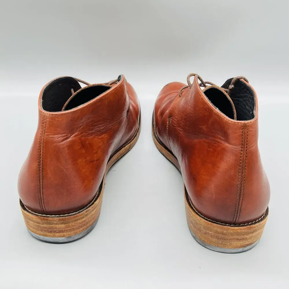 Nisolo Boots Womens 10 Brown Leather Chukka Ankle Lace Up Casual Booties Shoes